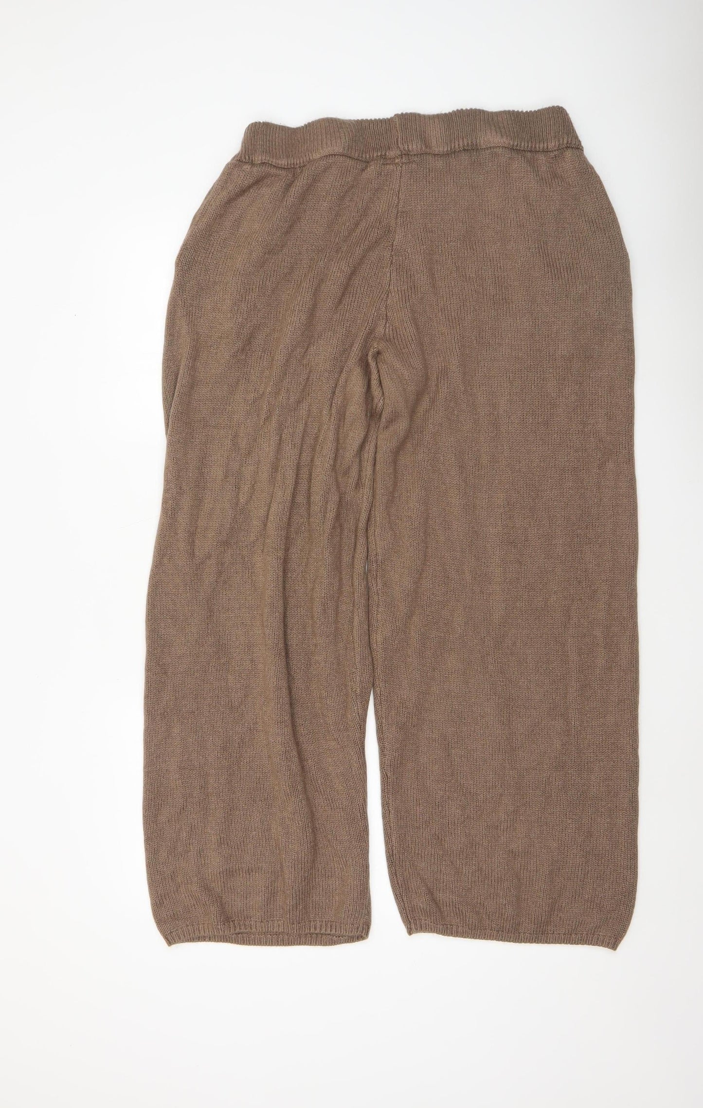 Womens UK Size L COLLUSION Relaxed Fit Cropped Brown Trousers