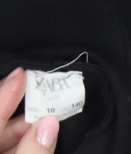 Girls UK Size 10 Years Zara Black Pullover Blouse