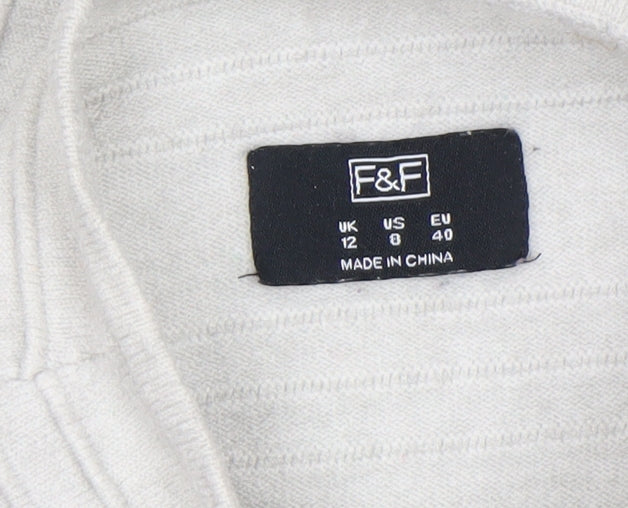 Womens UK Size 12 F&F Grey Pullover Jumper