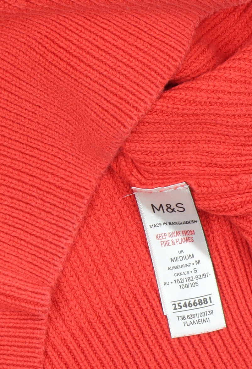 Womens UK Size M Marks and Spencer Red Pullover Jumper