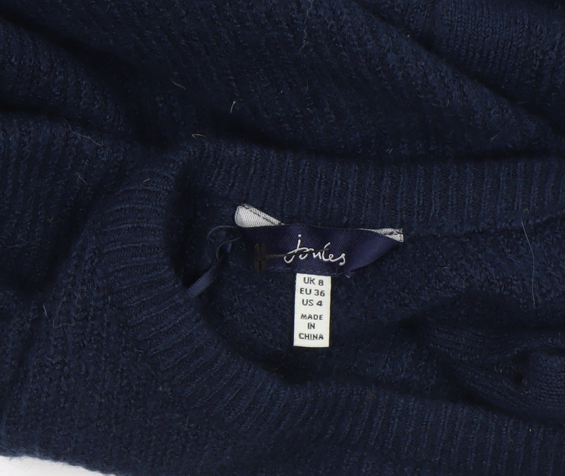 Womens UK Size 8 Joules Blue Cardigan Jumper
