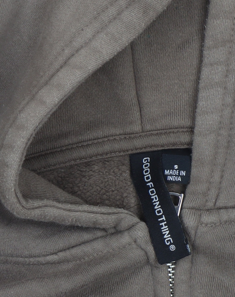 Womens UK Size S Good For Nothing Brown Full Zip Hoodie