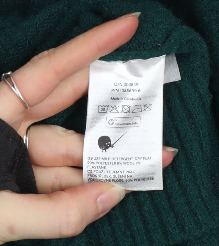Womens UK Size M Monki Green Cardigan Jumper