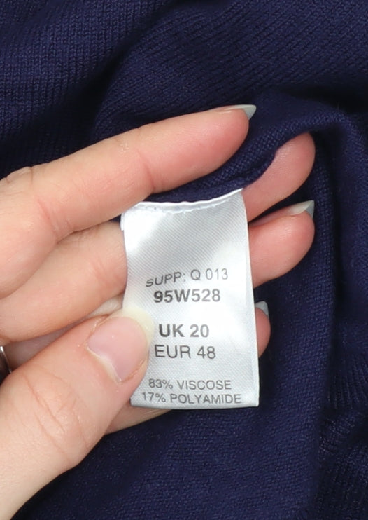 Womens UK Size 20 Kaleidoscope Blue Pullover Jumper