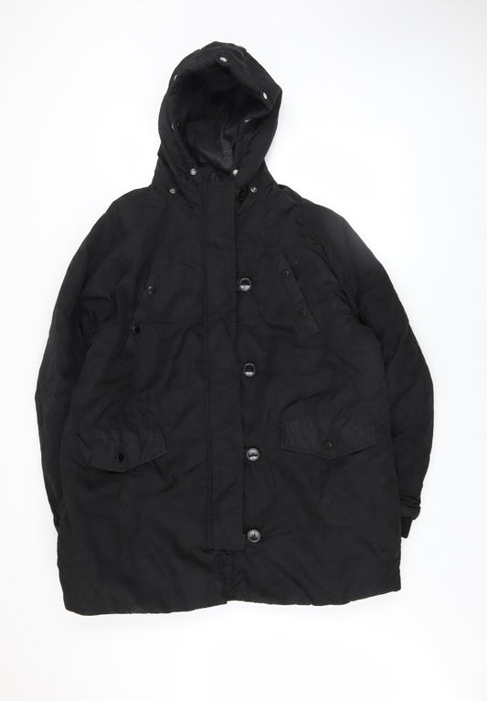 Womens UK Size 12 Boohoo Black Puffer Jacket