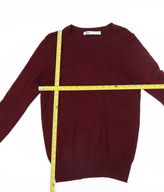 Womens UK Size S Zara Red Pullover Jumper