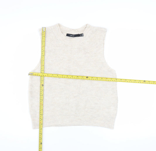 Womens UK Size M VERO MODA Beige Vest Jumper