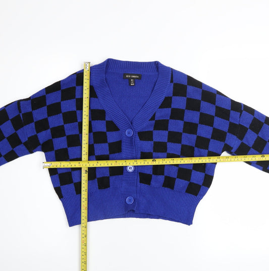 Womens UK Size S QED London Blue Cardigan Jumper