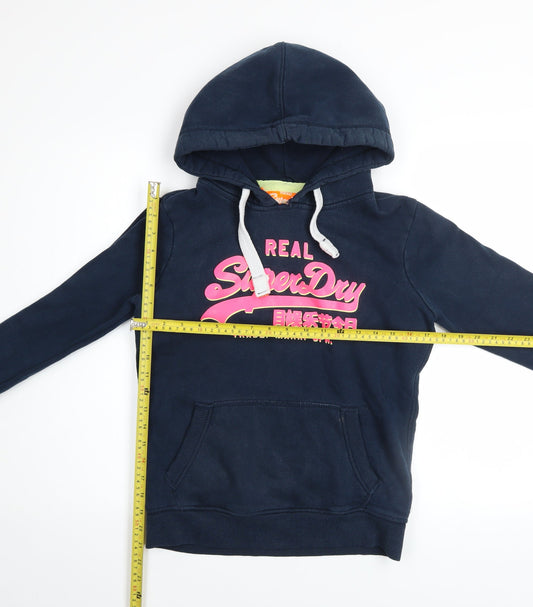 Womens UK Size S Superdry Blue Pullover Hoodie