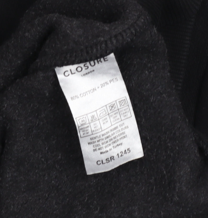 Mens UK Size M Closure London Black Pullover Hoodie