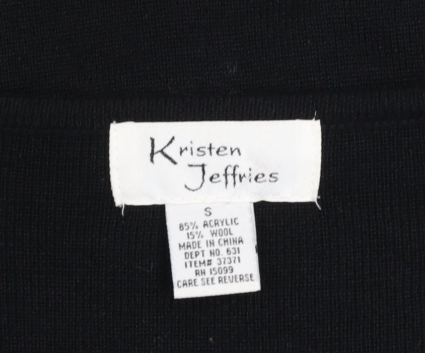 Womens UK Size S Kristen Jeffries Black Cardigan Jumper