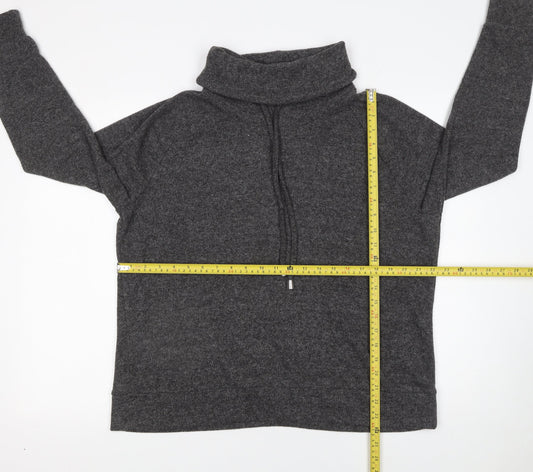 Tu Women’s Grey Cowl Neck Long Sleeve Stretch Knit Jumper Size 14