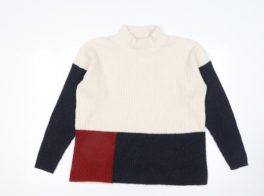 Womens UK Size 12 Apricot Multicoloured Pullover Jumper