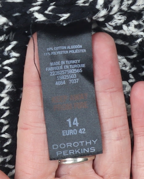 Womens UK Size 14 Dorothy Perkins Black Cardigan Jumper