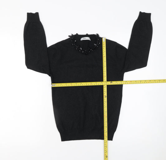 Womens UK Size S Zara Black Pullover Jumper