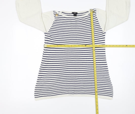 Womens UK Size 8 H&M White Pullover Jumper