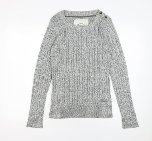 Womens UK Size L Superdry Grey Pullover Jumper