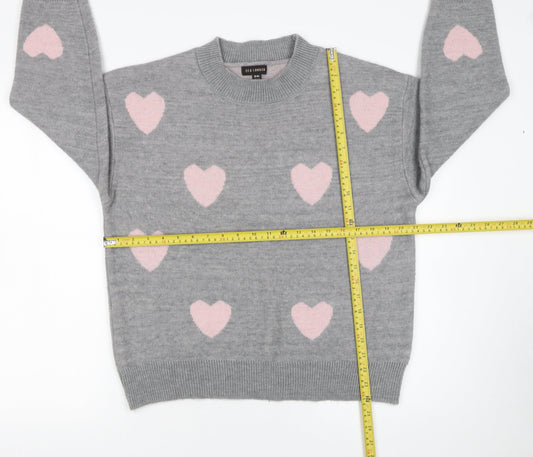 Womens UK Size M QED London Grey Pullover Jumper