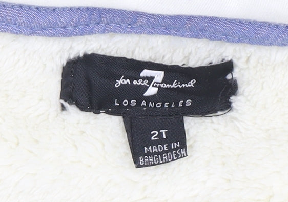 Additional view of 7 For All Mankind unisex toddler ivory hooded fleece jacket 24 months