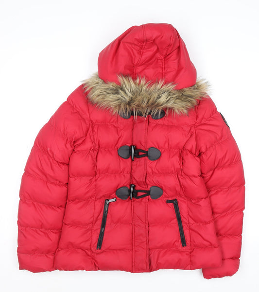 Womens UK Size 8 Brave Soul Red Puffer Jacket