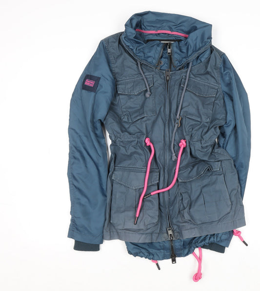 Womens UK Size XS Superdry Blue Parka Coat