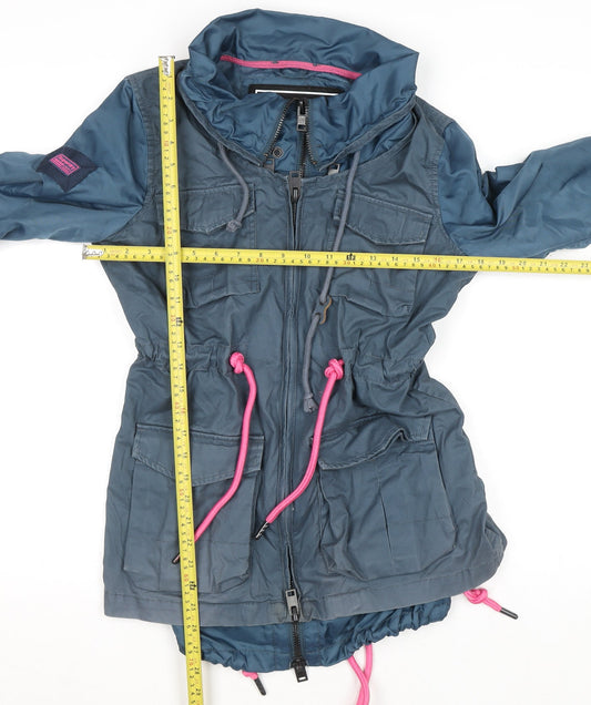 Womens UK Size XS Superdry Blue Parka Coat