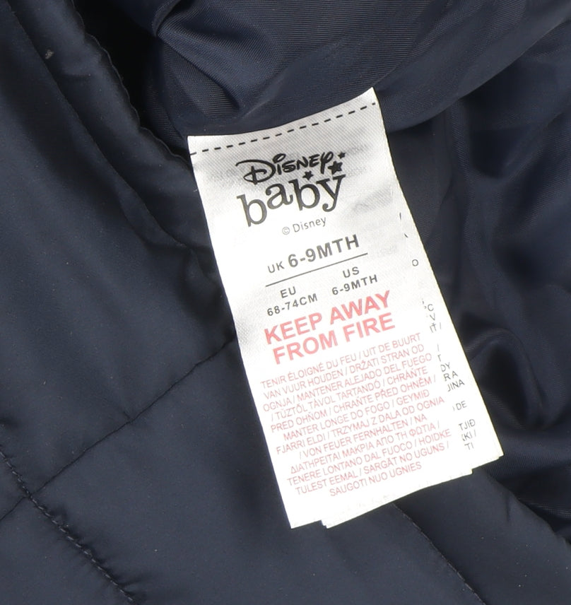 Additional view of Disney Baby boys’ blue mickey mouse hooded puffer gilet 6-9 months