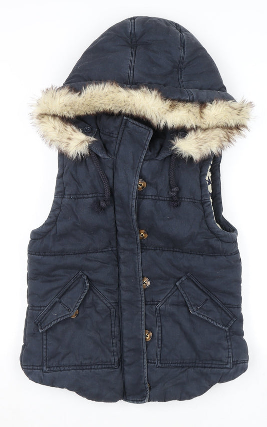 Womens UK Size 8 River Island Blue Puffer Jacket