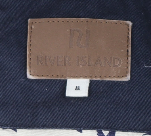 Womens UK Size 8 River Island Blue Puffer Jacket