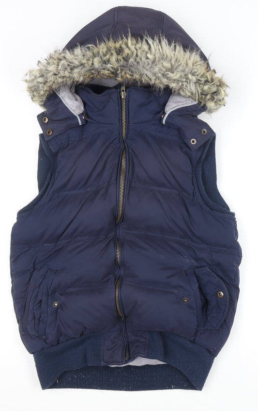 Womens UK Size 12 Fat Face Blue Puffer Jacket