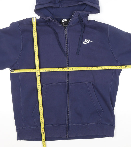 Mens UK Size L Nike Blue Full Zip Hoodie