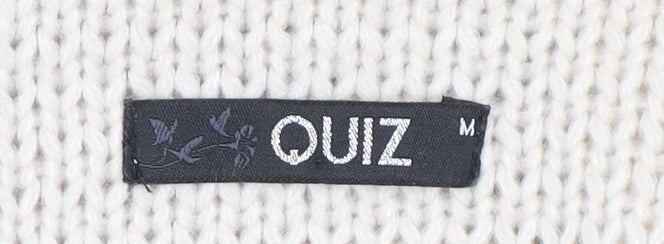 Womens UK Size M Quiz Ivory Cardigan Jumper