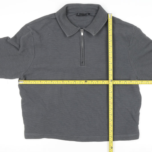 Womens UK Size M ASOS DESIGN Grey Half Zip Jumper