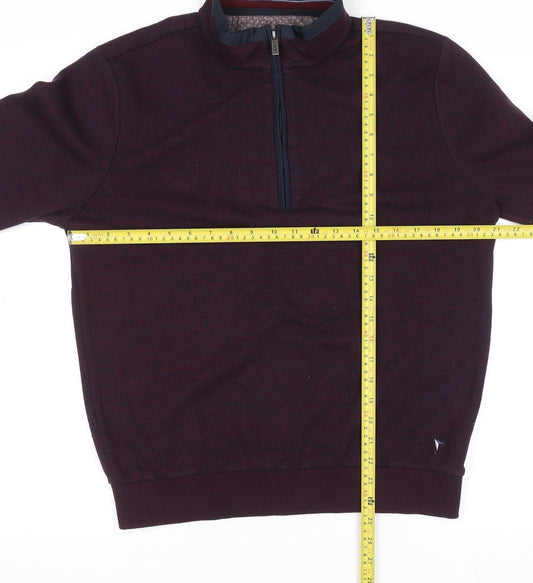 Mens UK Size M DG’s Drifter Burgundy 1/2 Zip Jumper