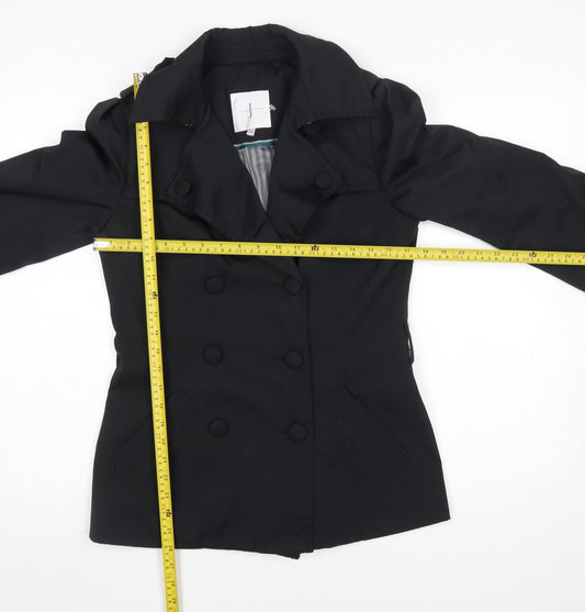 Womens UK Size 10 Jasper Conran Black Pea Coat