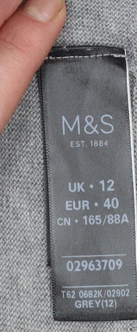 Womens UK Size 12 Marks and Spencer Grey Cardigan Jumper
