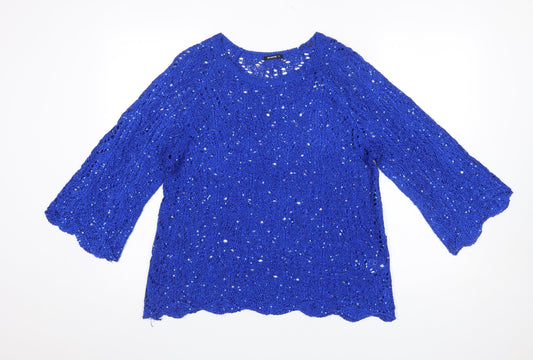 Womens UK Size 18 Roman Blue Pullover Jumper