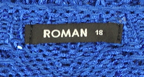 Womens UK Size 18 Roman Blue Pullover Jumper