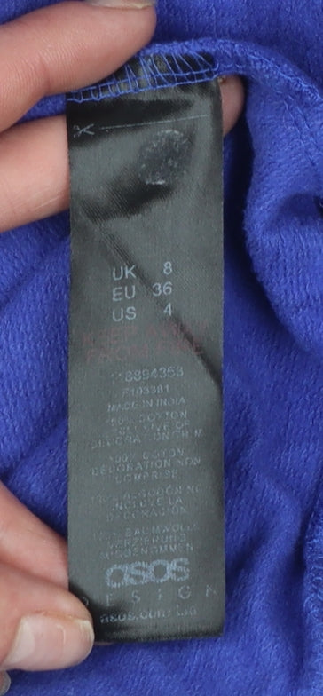 Womens UK Size 8 ASOS Blue Pullover Hoodie