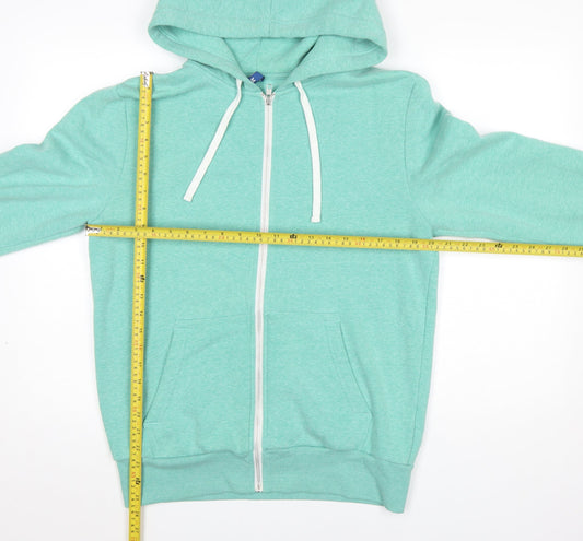 Mens UK Size M H&M Green Full Zip Hoodie