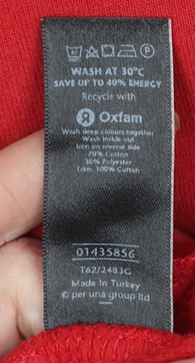 Womens UK Size S Marks and Spencer Red Full Zip Sweatshirt