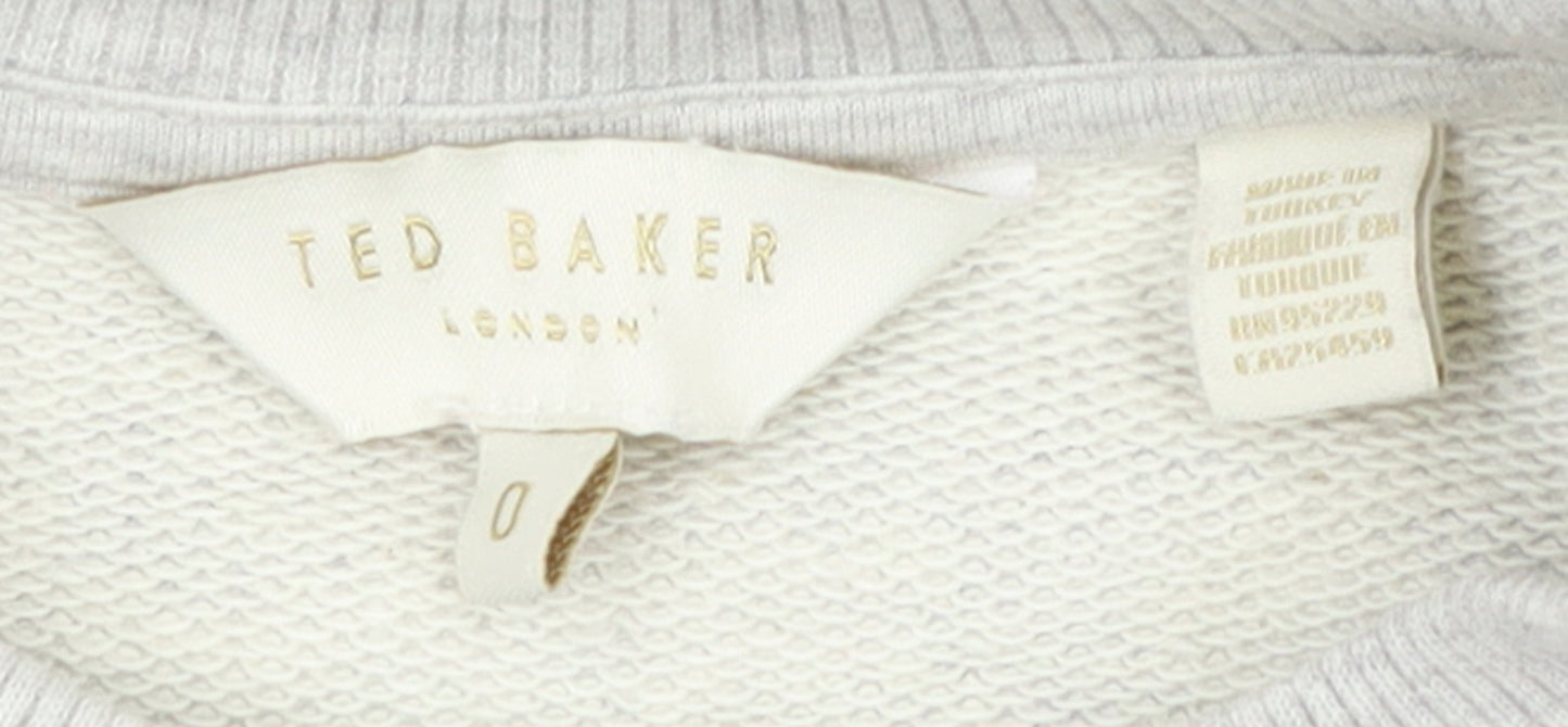Womens UK Size XS Ted Baker Grey Pullover Jumper