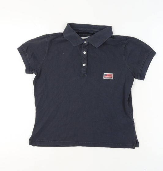 Boys UK Size L Superdry Blue Basic Polo