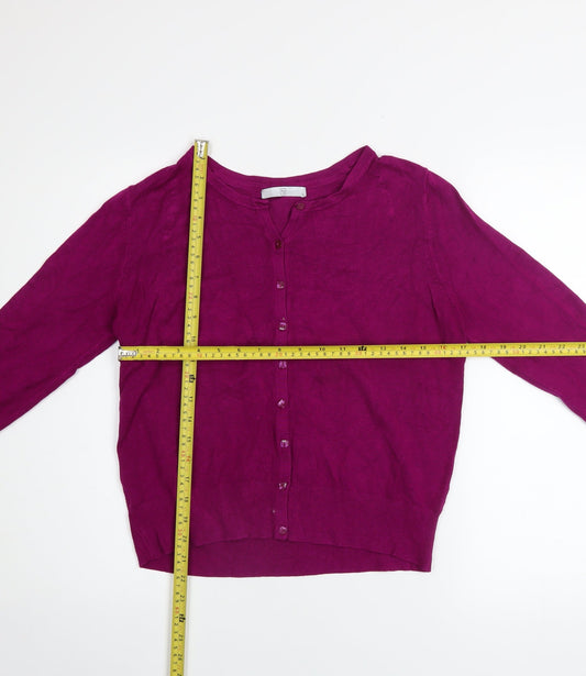TU Women’s Purple Crew Neck Button Cardigan Size 12