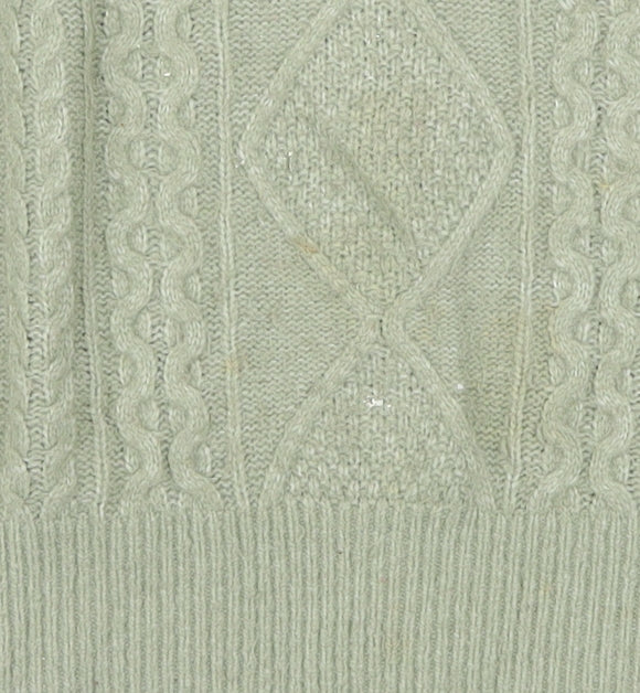 Womens UK Size 12 Fat Face Green 1/4 Zip Jumper