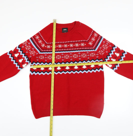Mens UK Size M Burton Menswear London Red Pullover Jumper