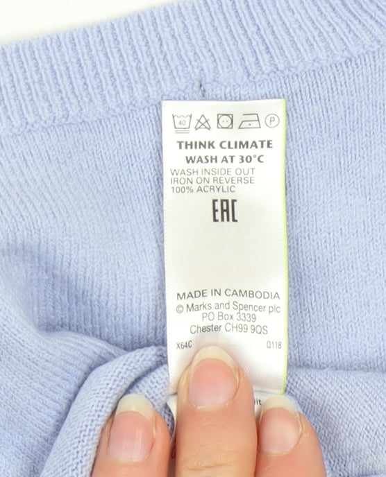 Womens UK Size 6 Marks and Spencer Blue Pullover Jumper