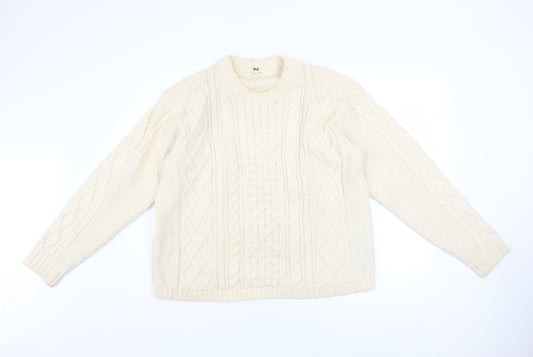 Womens UK Size L Uniqlo Ivory Pullover Jumper