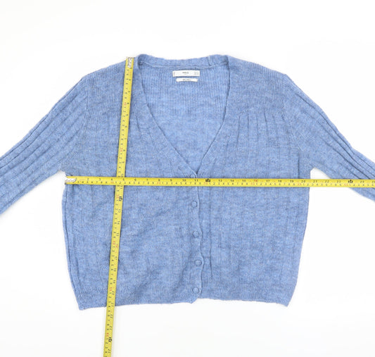 Womens UK Size 8 MNG Blue Cardigan Jumper