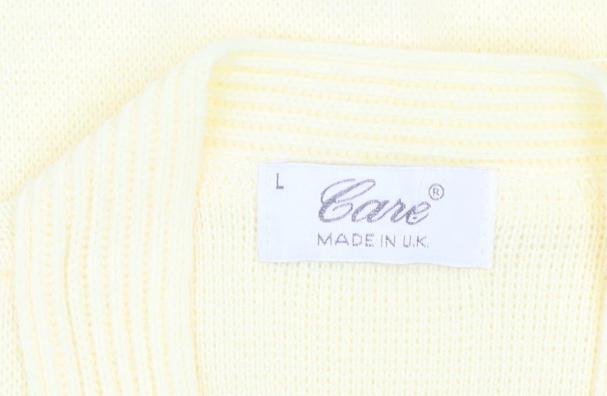 Womens UK Size L Care Yellow Cardigan Jumper